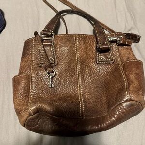 Vintage Fossil Bag Distressed Brown Leather Crossbody